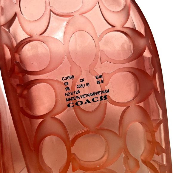 NWOB COACH Ulyssa Transparent Slide Tangerine Ombre Flats Rubber Pool - Picture 8 of 8